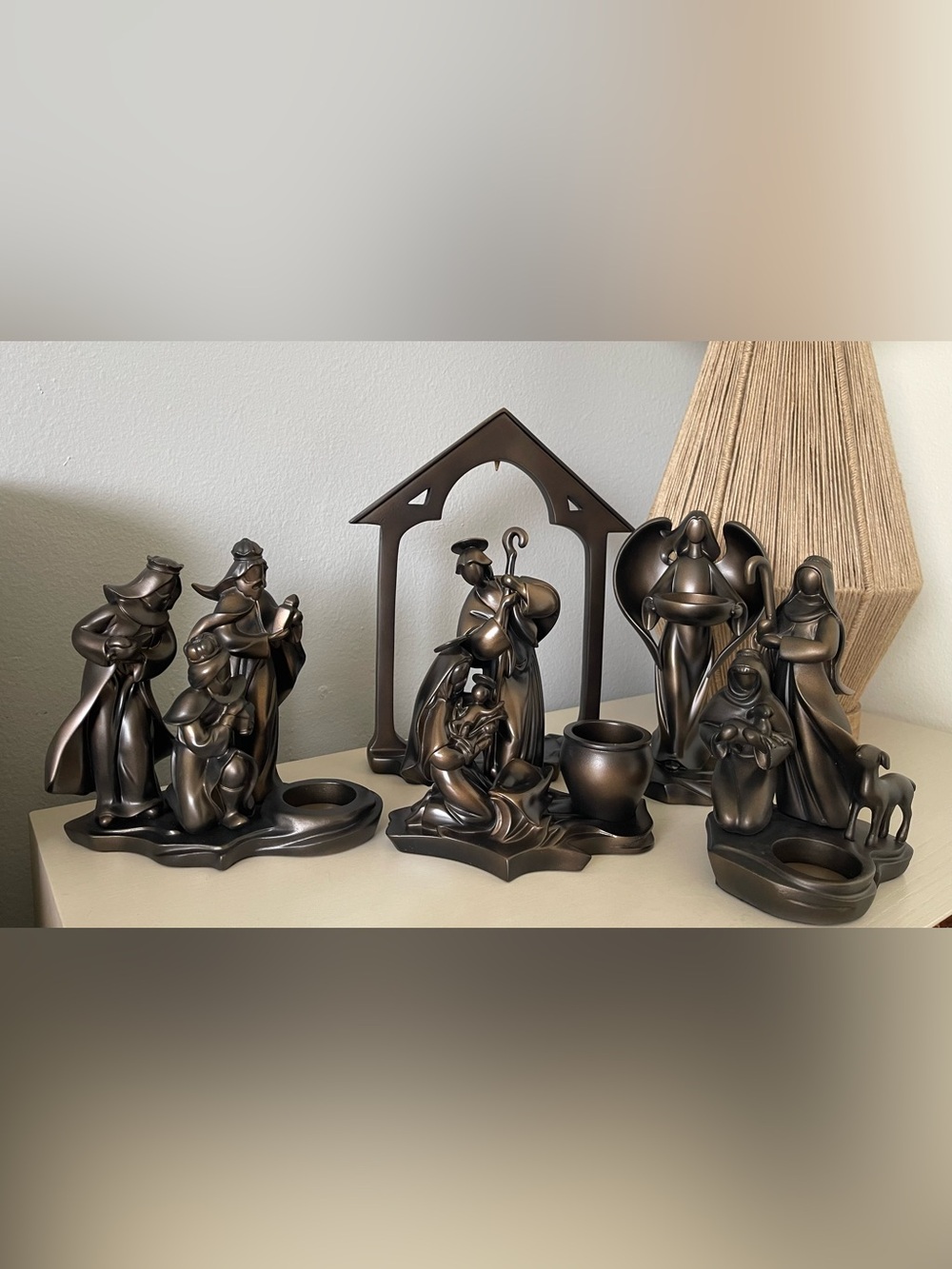 NIB VINTAGE PARTYLITE COMPLETE HOLY NIGHT CRECHE SET